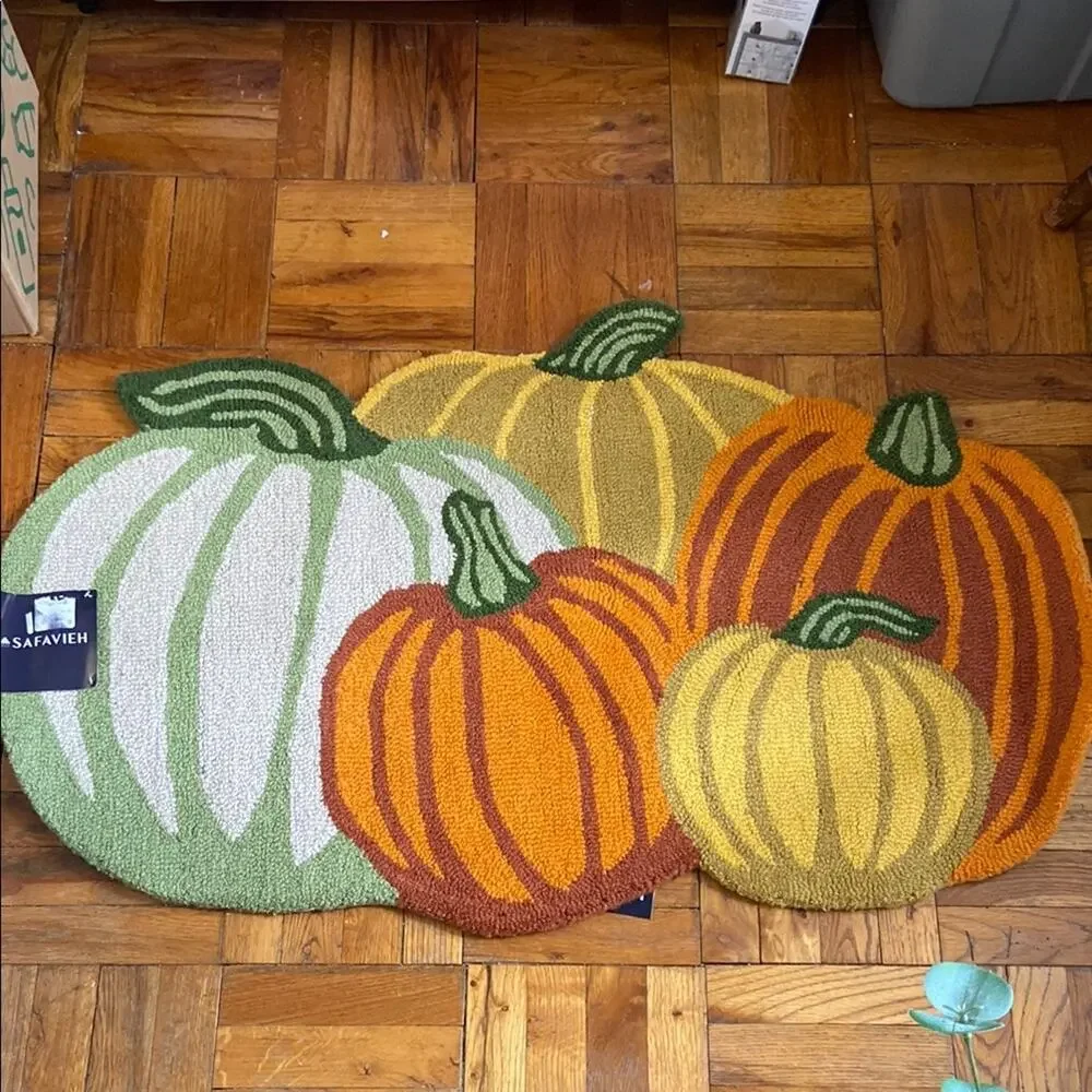 New Safavieh Area Rug Fall Pumpkins Orange Gold Green 2 X 3 Home Designer Mat